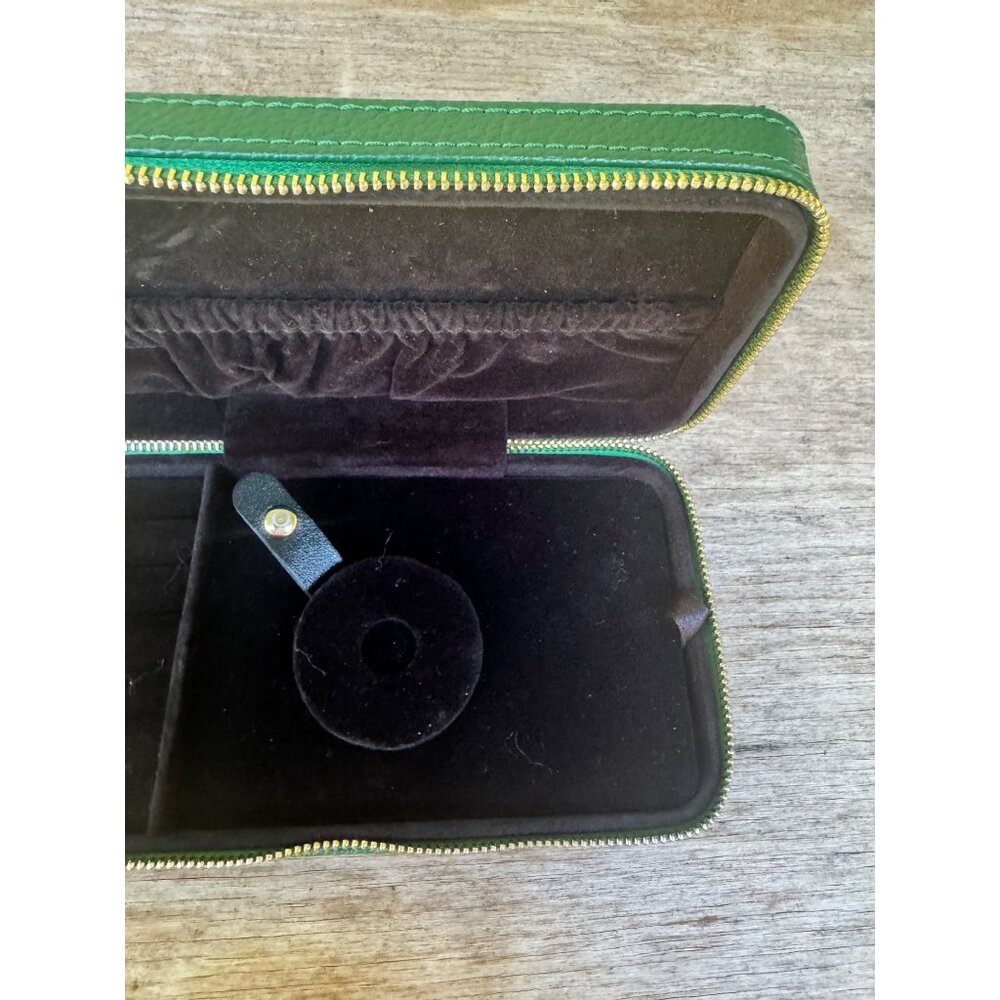 Pandora Limited Edition Green Leather Jewelry Organizer Travel Box No Strap - Picture 6 of 6